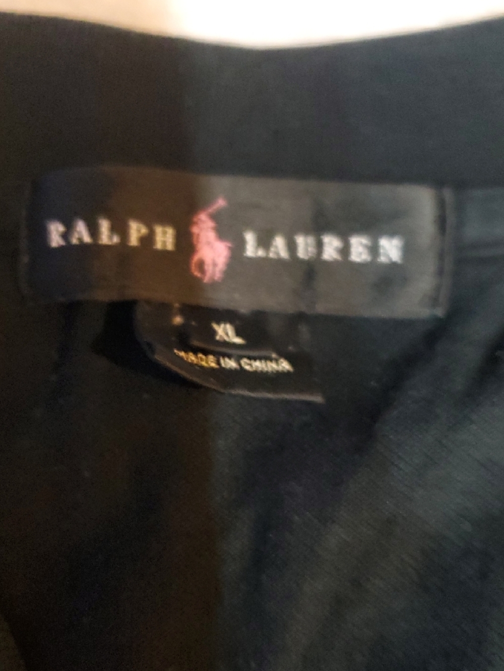 Ralph Lauren Black Polo with Pink Embroidered Polo Player Sz. XL - Picture 2 of 5